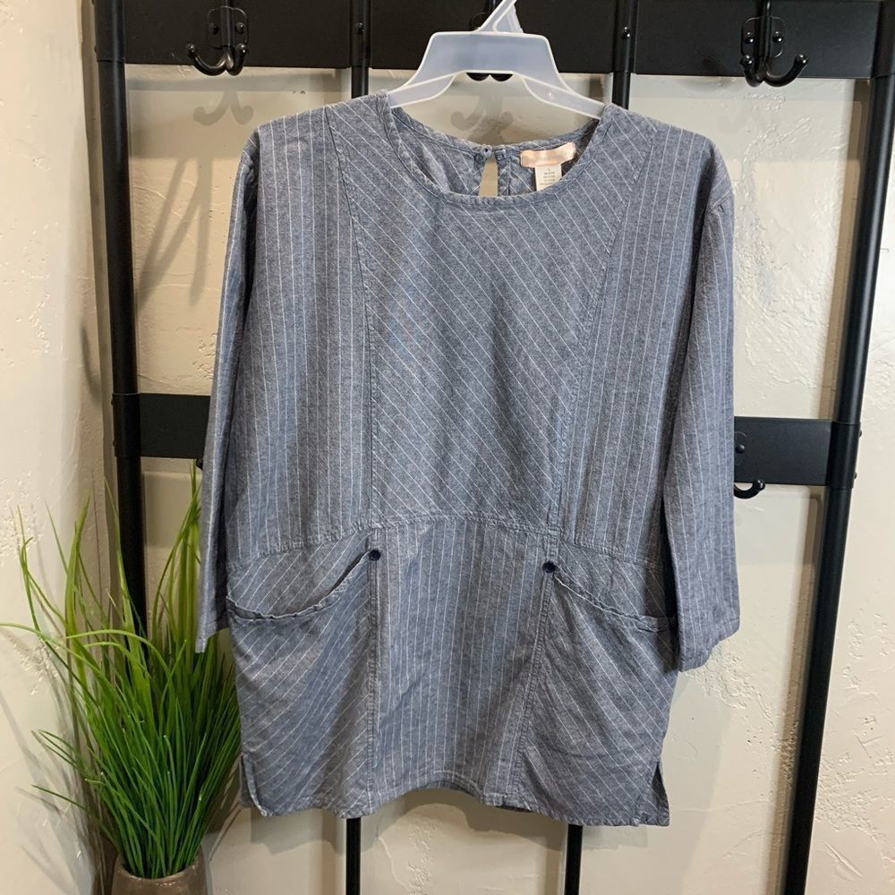 Band of Gypsies oversized dress, blue, stripes, size medium
